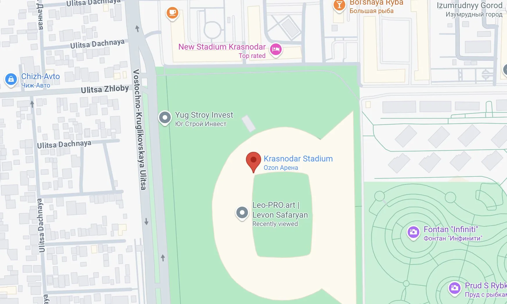 krasnodar-stadium map