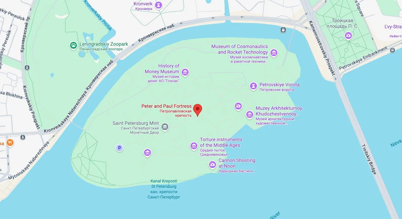 peter-and-paul-fortress map