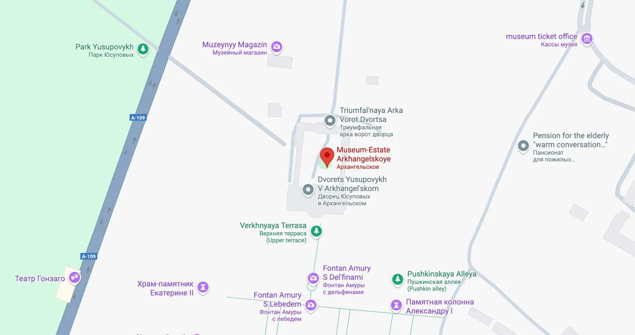arkhangelskoye-estate map