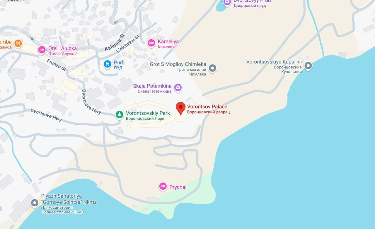 vorontsov-palace map