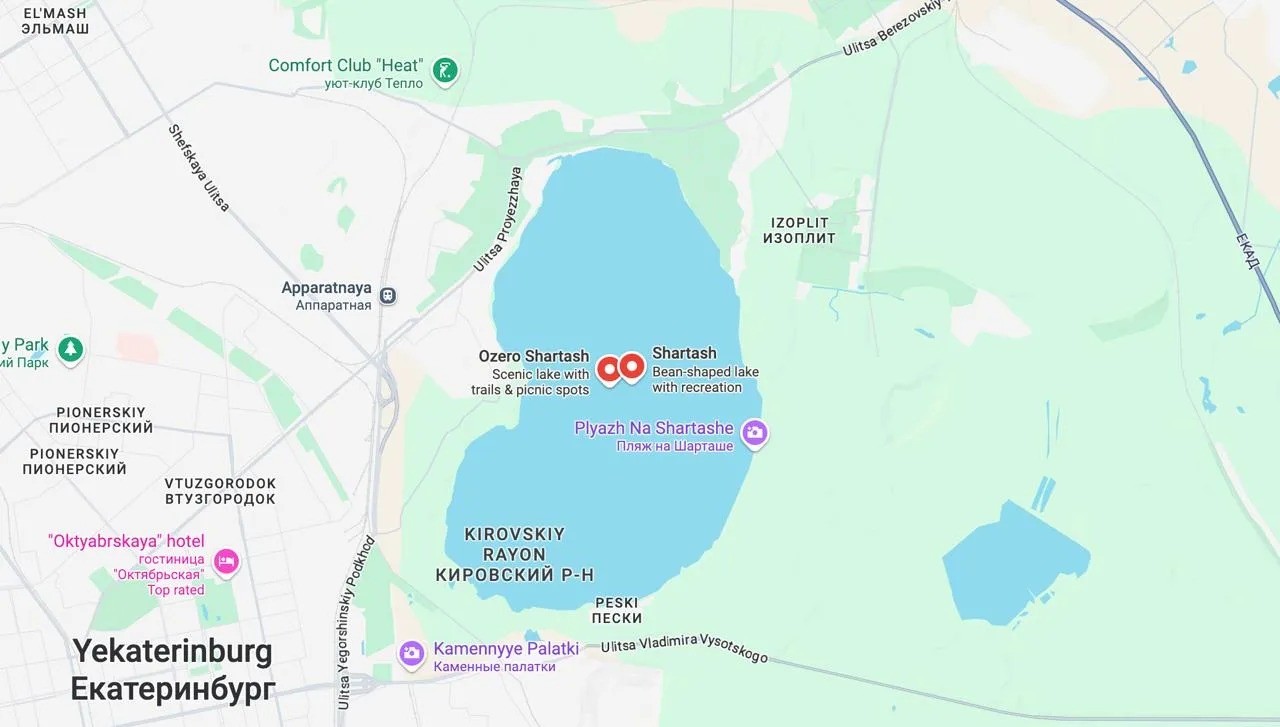 shartash-lake-with-the-prehistoric-animal-park map